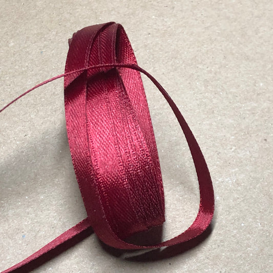 Wine red satin ribbon 2m