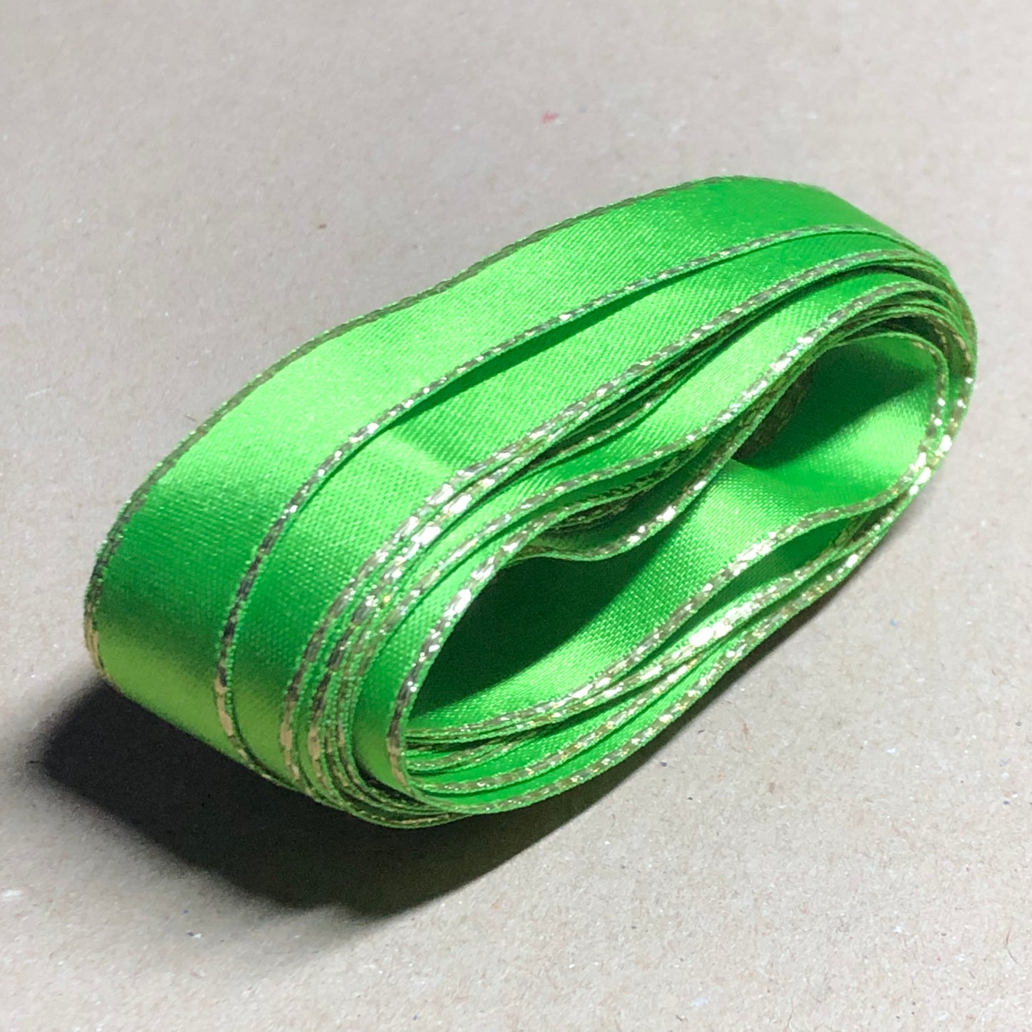 Lime green satin ribbon 3m85