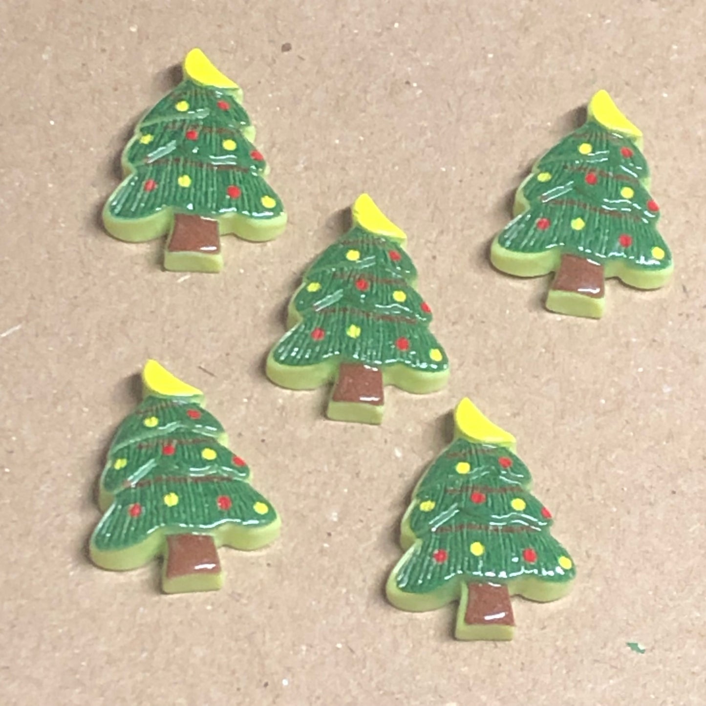 5 x craft charms Christmas trees