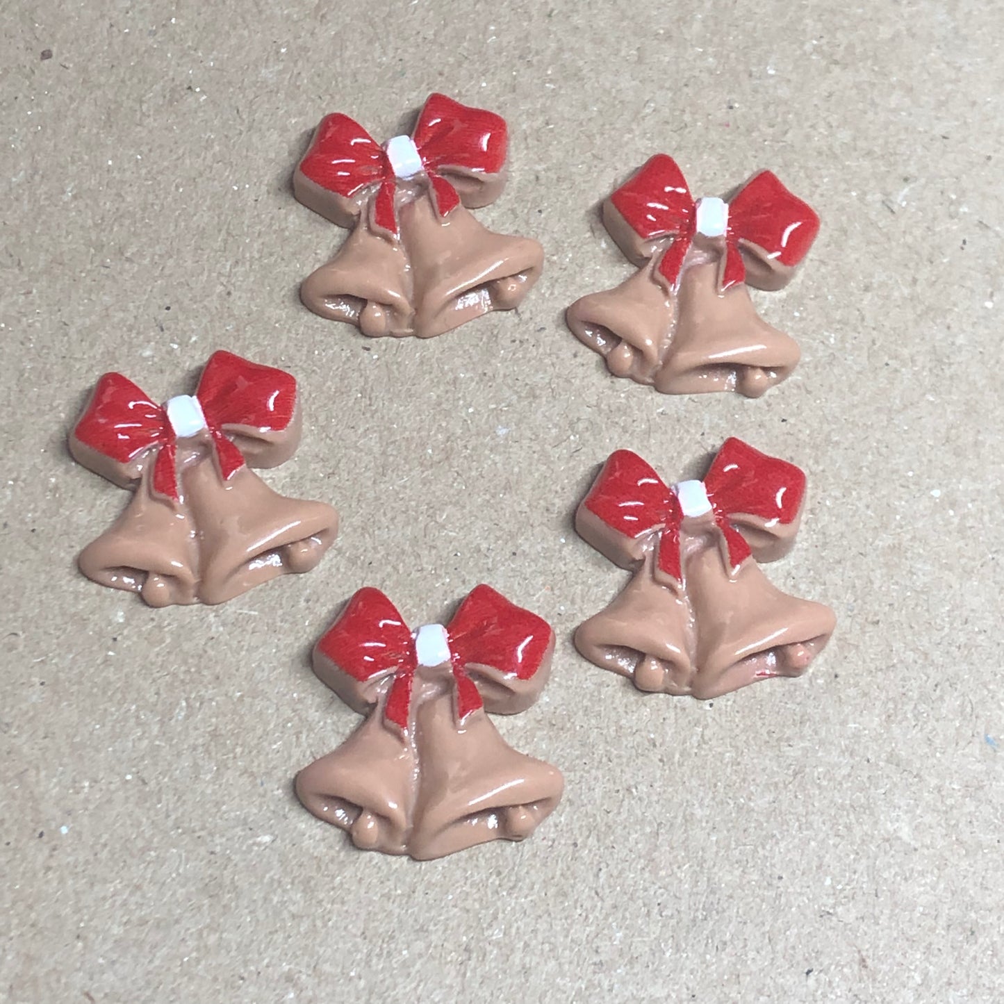 5 x craft charms Christmas bells