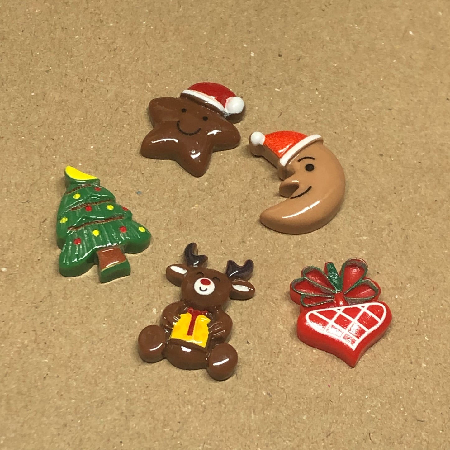 5 x cute Christmas craft charms