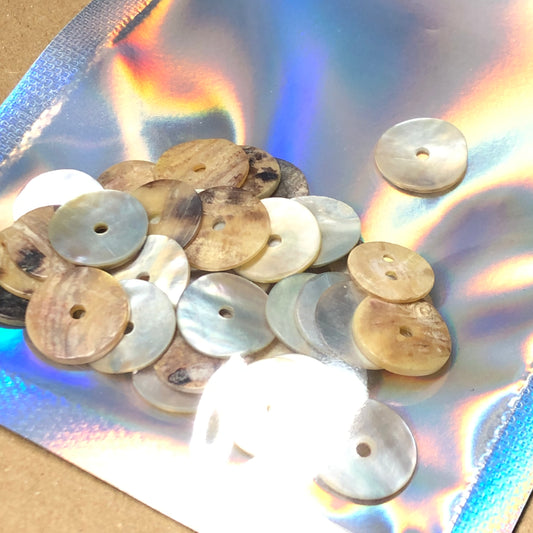 Flat mother of pearl shell beads