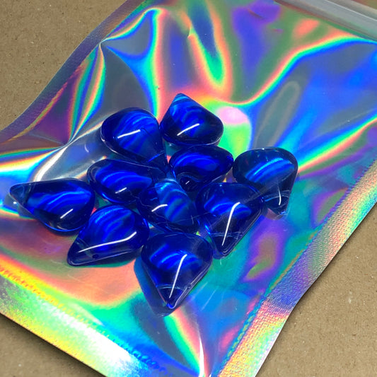 Cobalt blue waterdrop glass beads