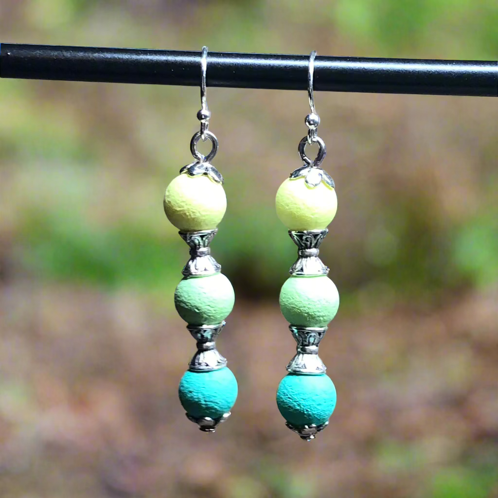 Terra - Fresh green lava stone earrings