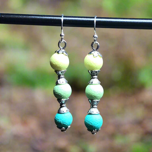 Terra - Fresh green lava stone earrings