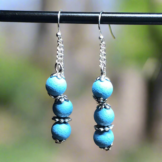 Asia - Sky blue lava stone earrings
