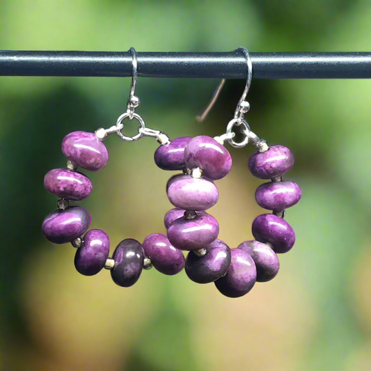 Isis - Sugilite hoop earrings