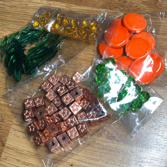 Green Orange bead bundle pack 01
