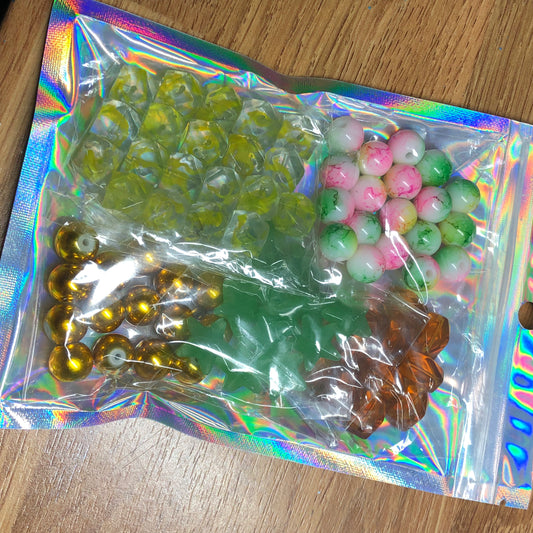 Green Yellow bead bundle pack 01