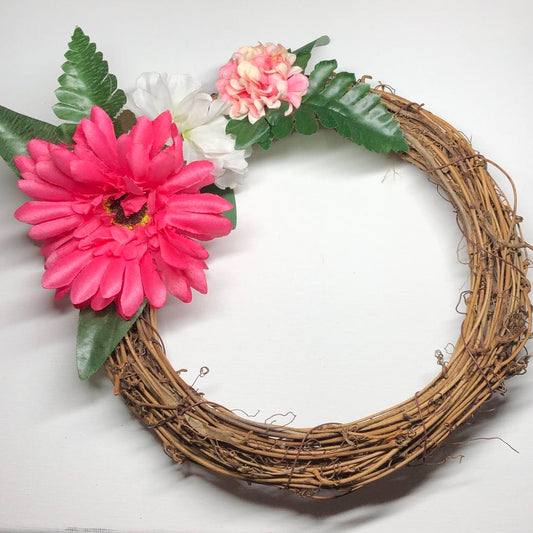 Willow circle hanging wreath decoration.