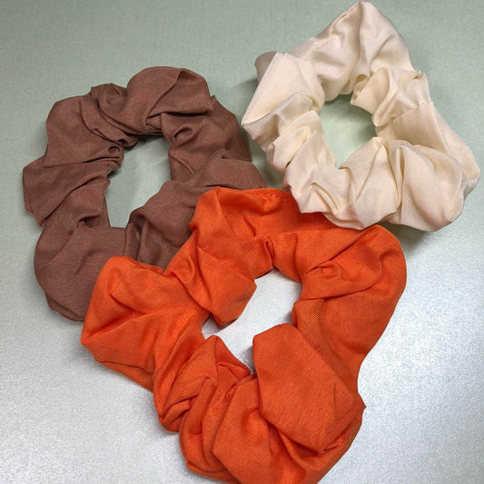 Desert coloured plain scrunchy set