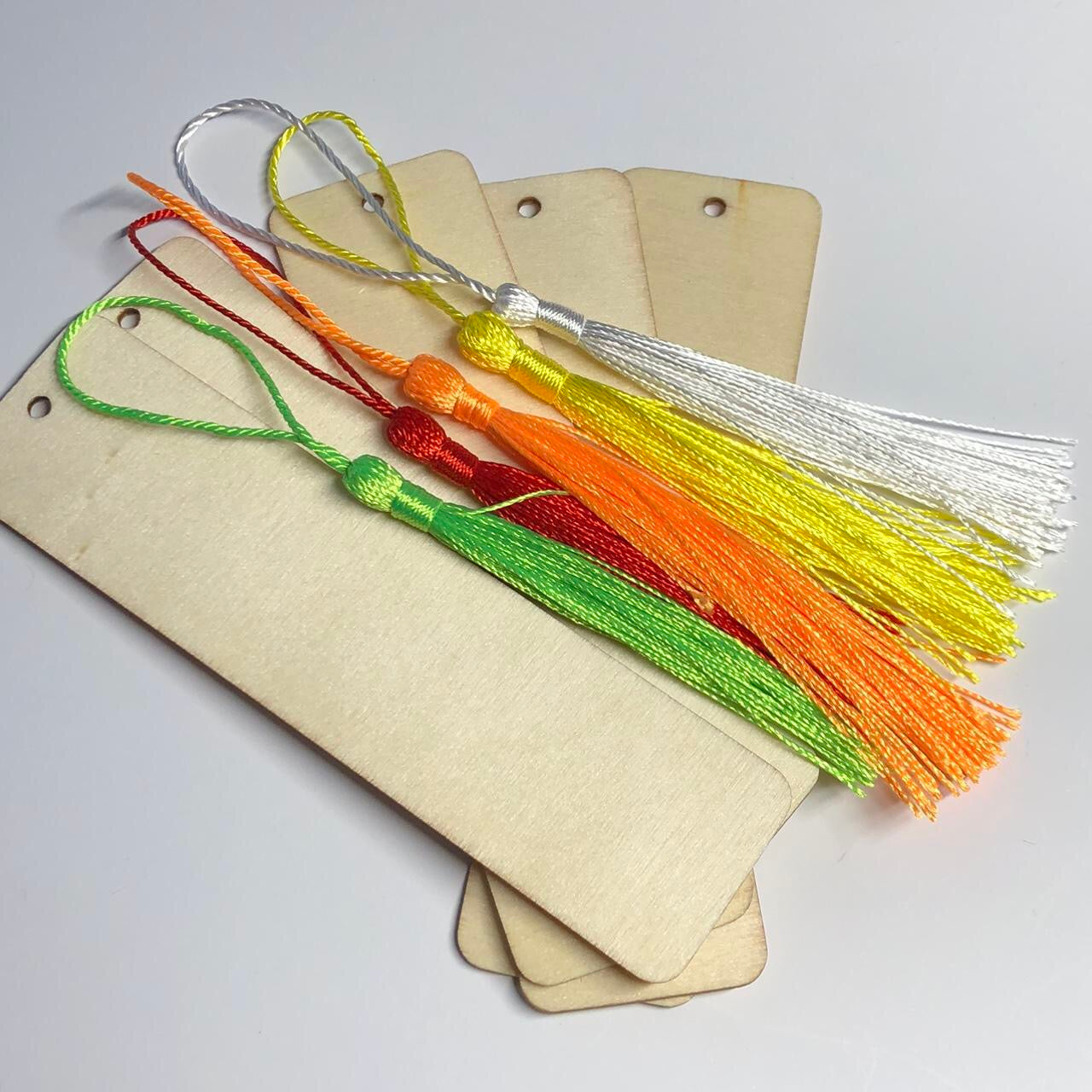 Bright coloured wooden bookmark kit