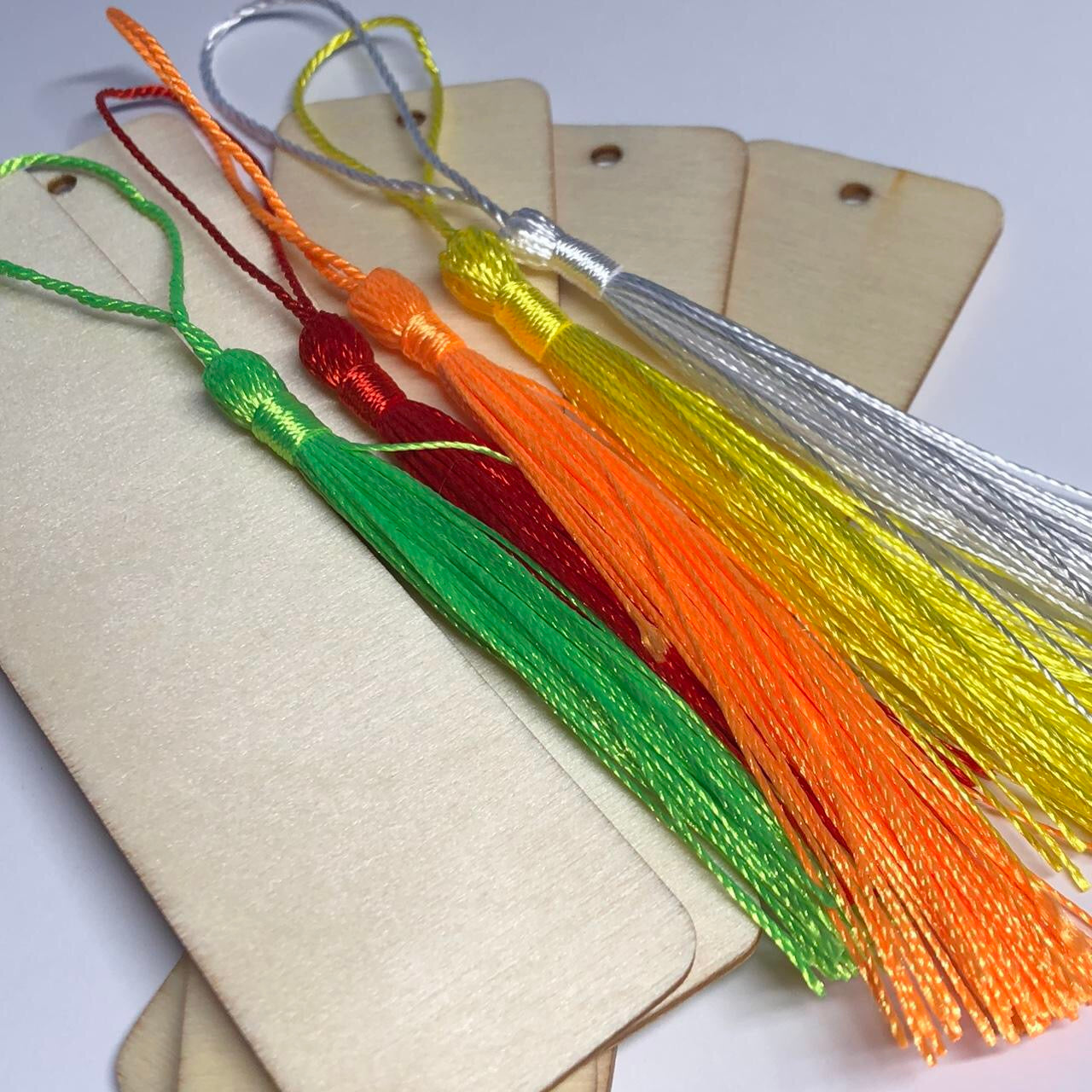 Bright coloured wooden bookmark kit