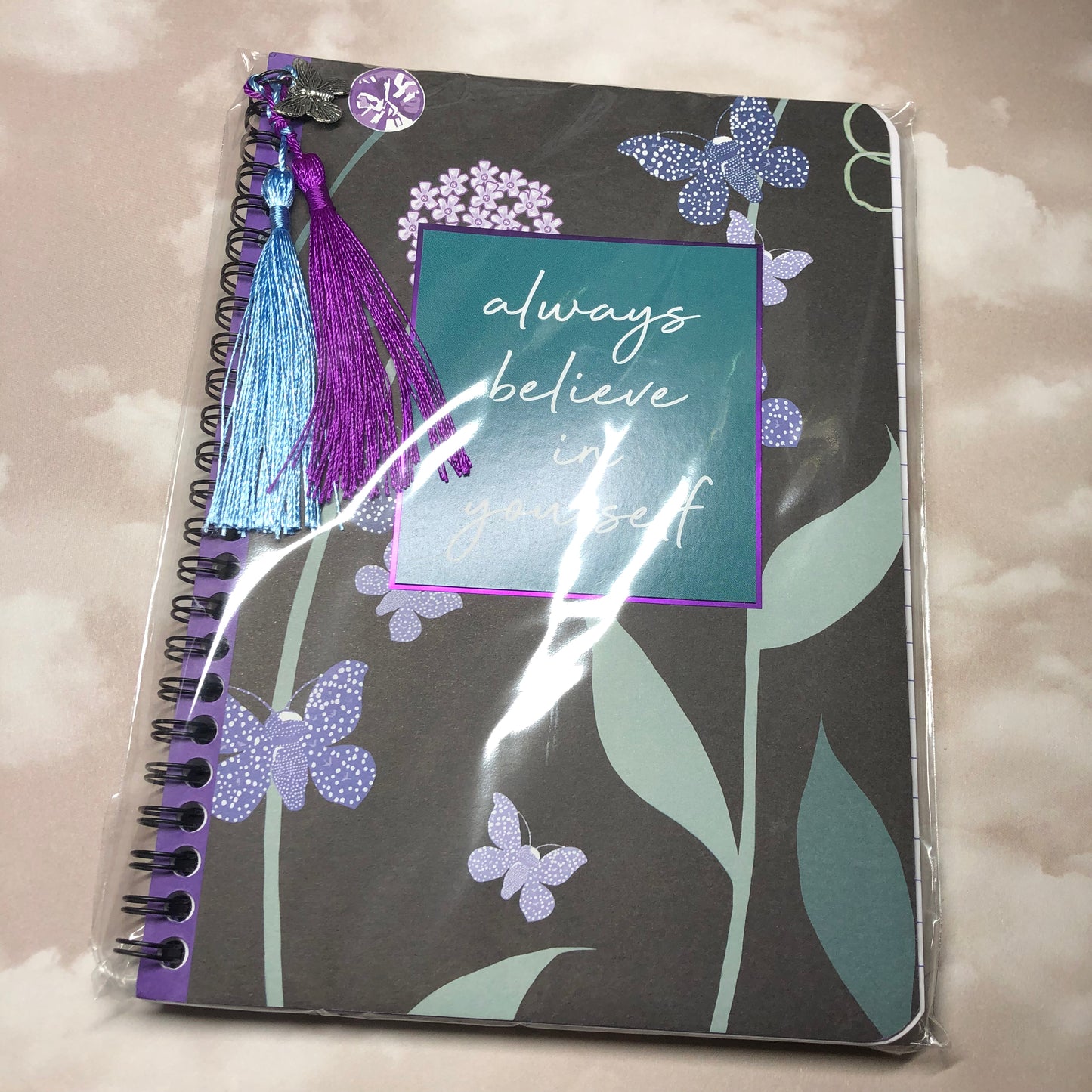 Upcycled hand decorated notebook - Believe