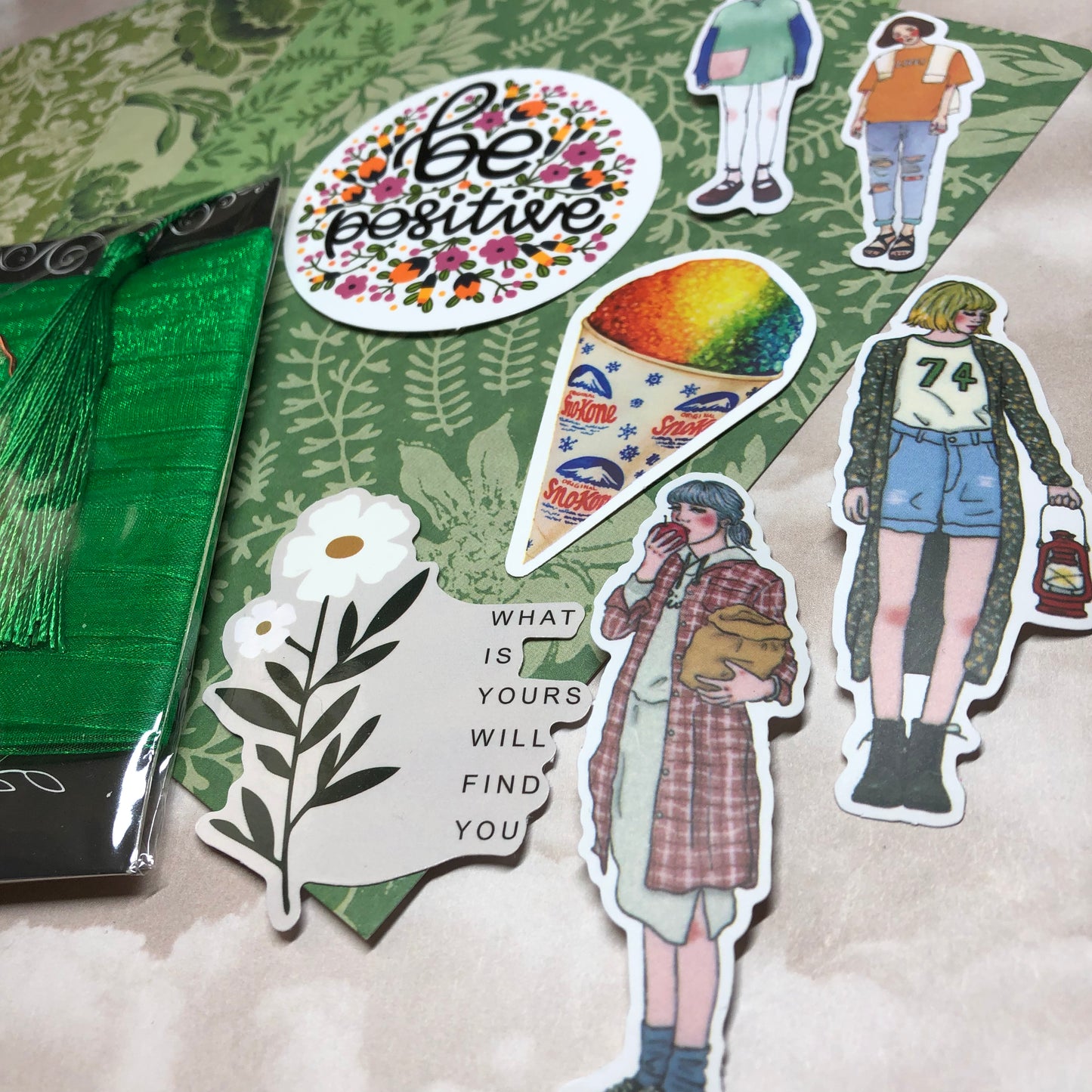 Stickers and ribbon craft pack