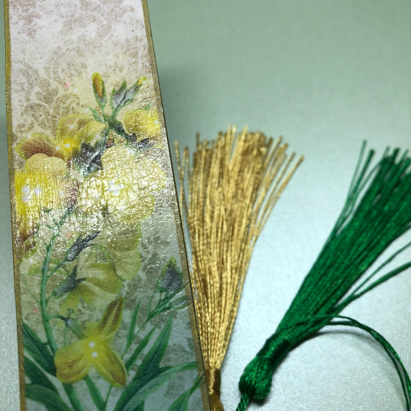 Yellow flower wooden bookmark