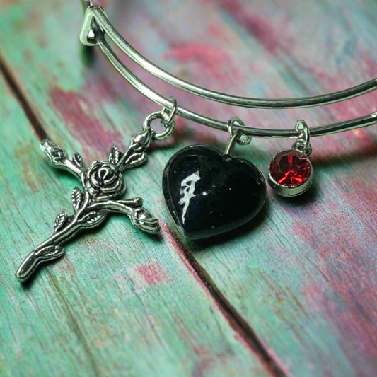 Customisable Goth rock expandable bangle