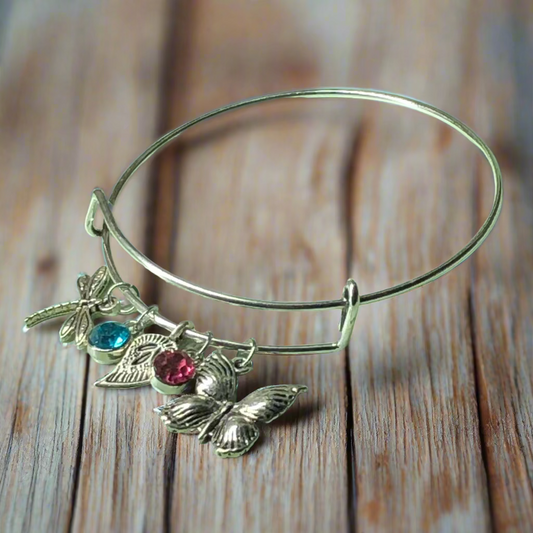 Customisable dragonfly expandable bangle