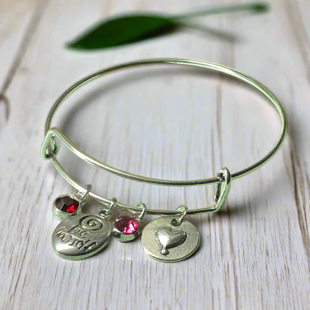 Customisable Be yourself love expandable bangle