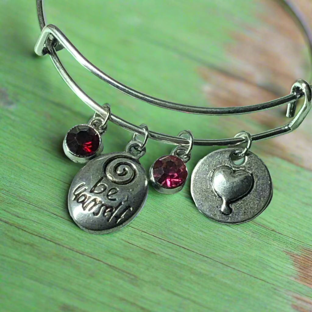 Customisable Be yourself love expandable bangle