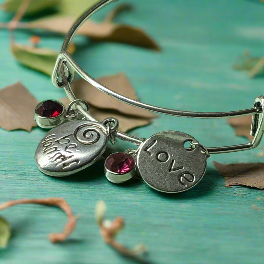 Customisable Be yourself love expandable bangle