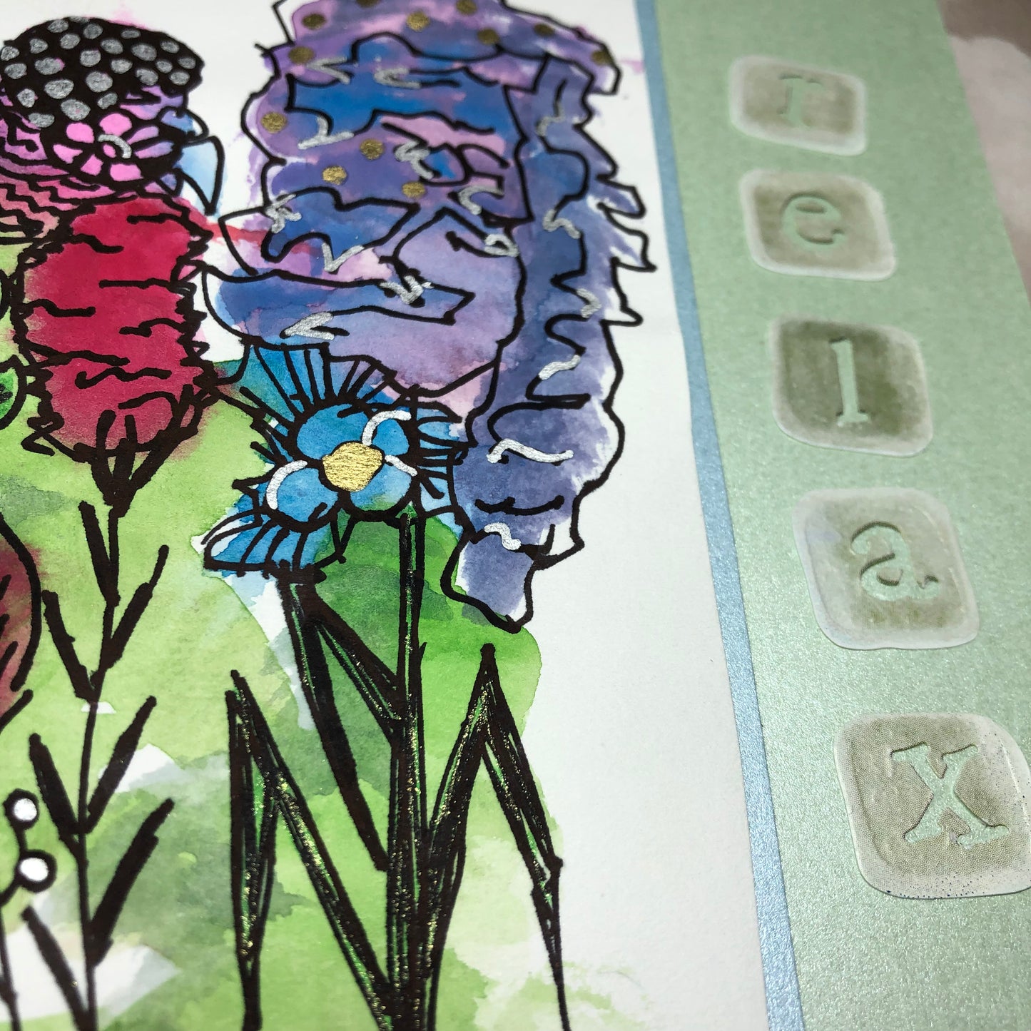 Floral painted watercolour greeting card