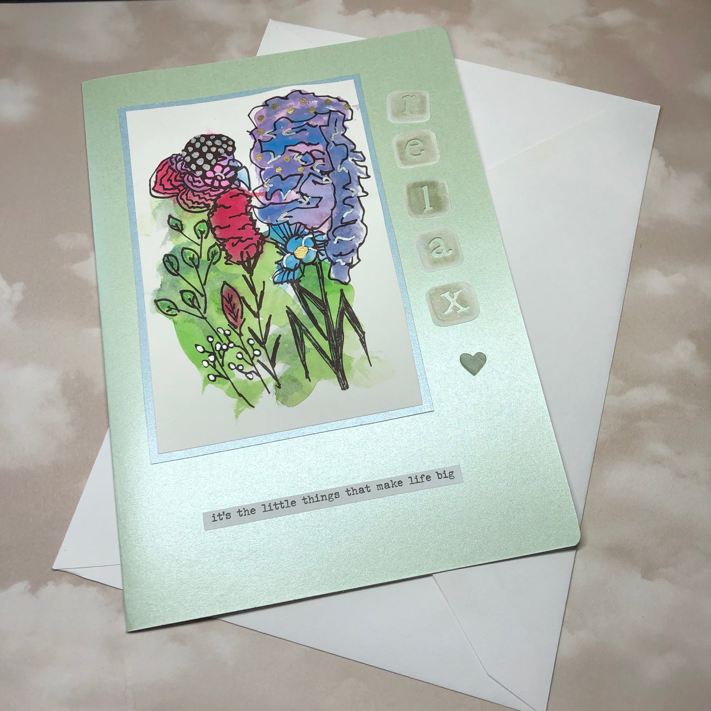 Floral painted watercolour greeting card