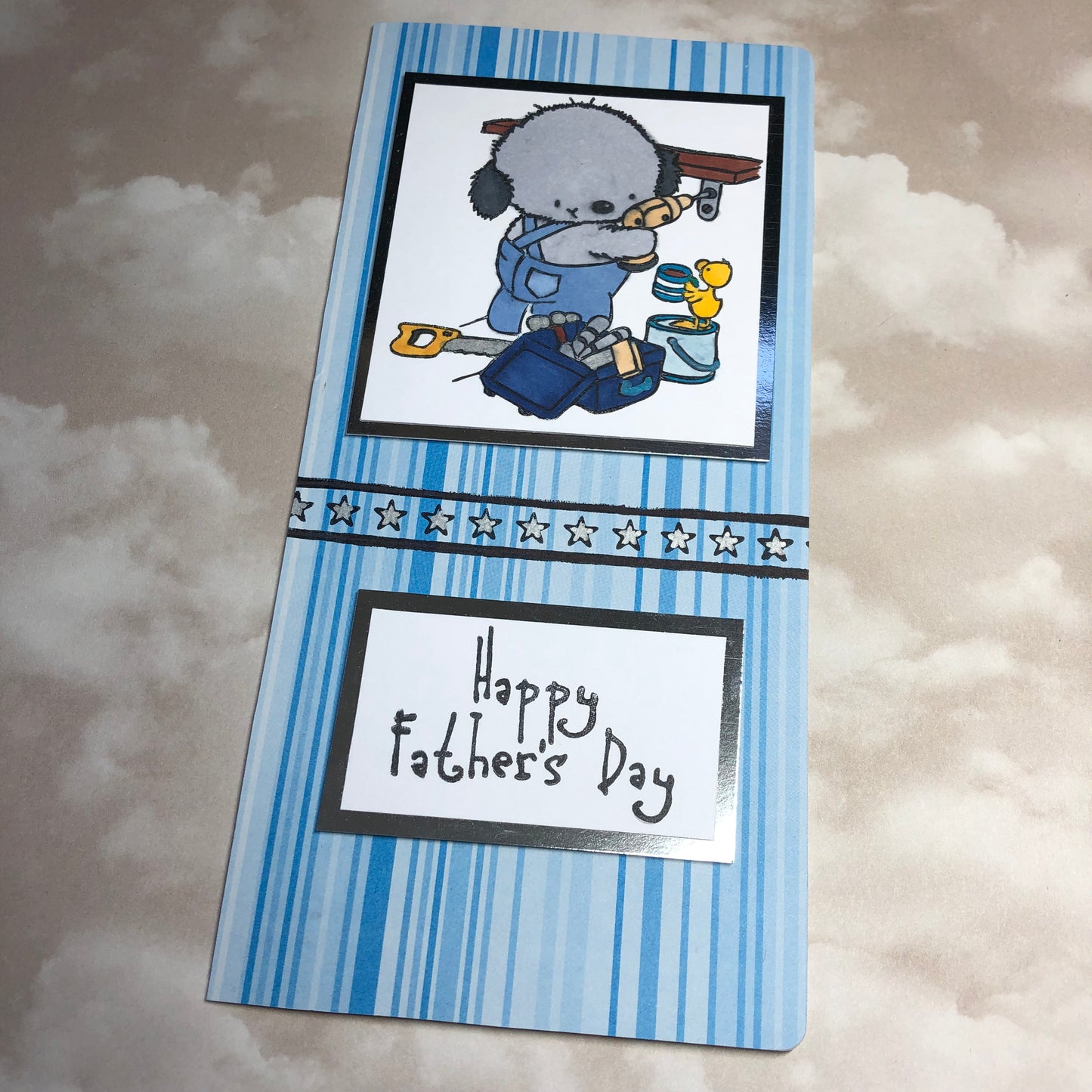 DIY Father’s Day stamped DL greeting card