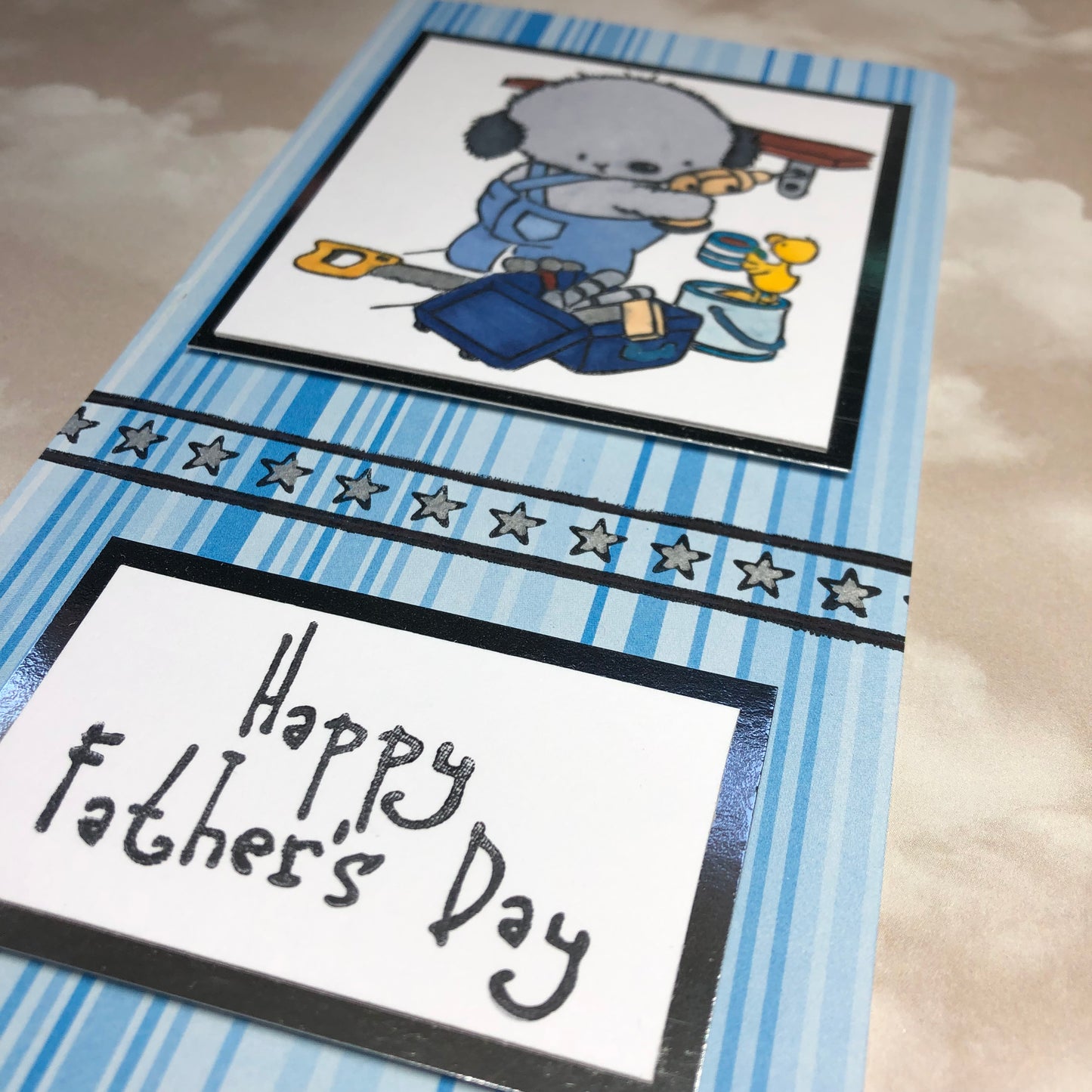 DIY Father’s Day stamped DL greeting card