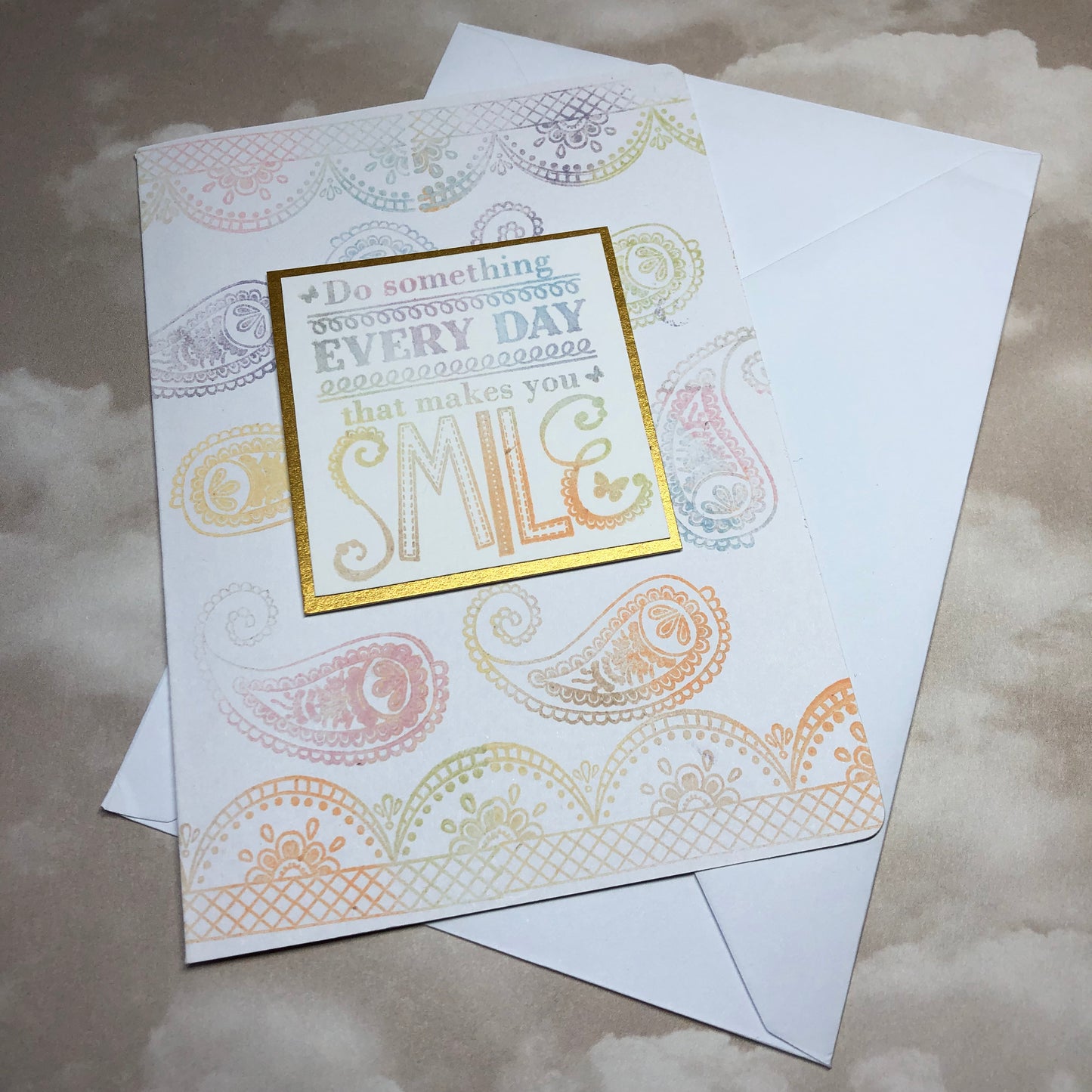 Happiness stamped greeting card