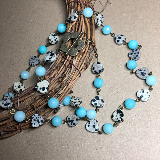 Jasper and Aquamarine necklace