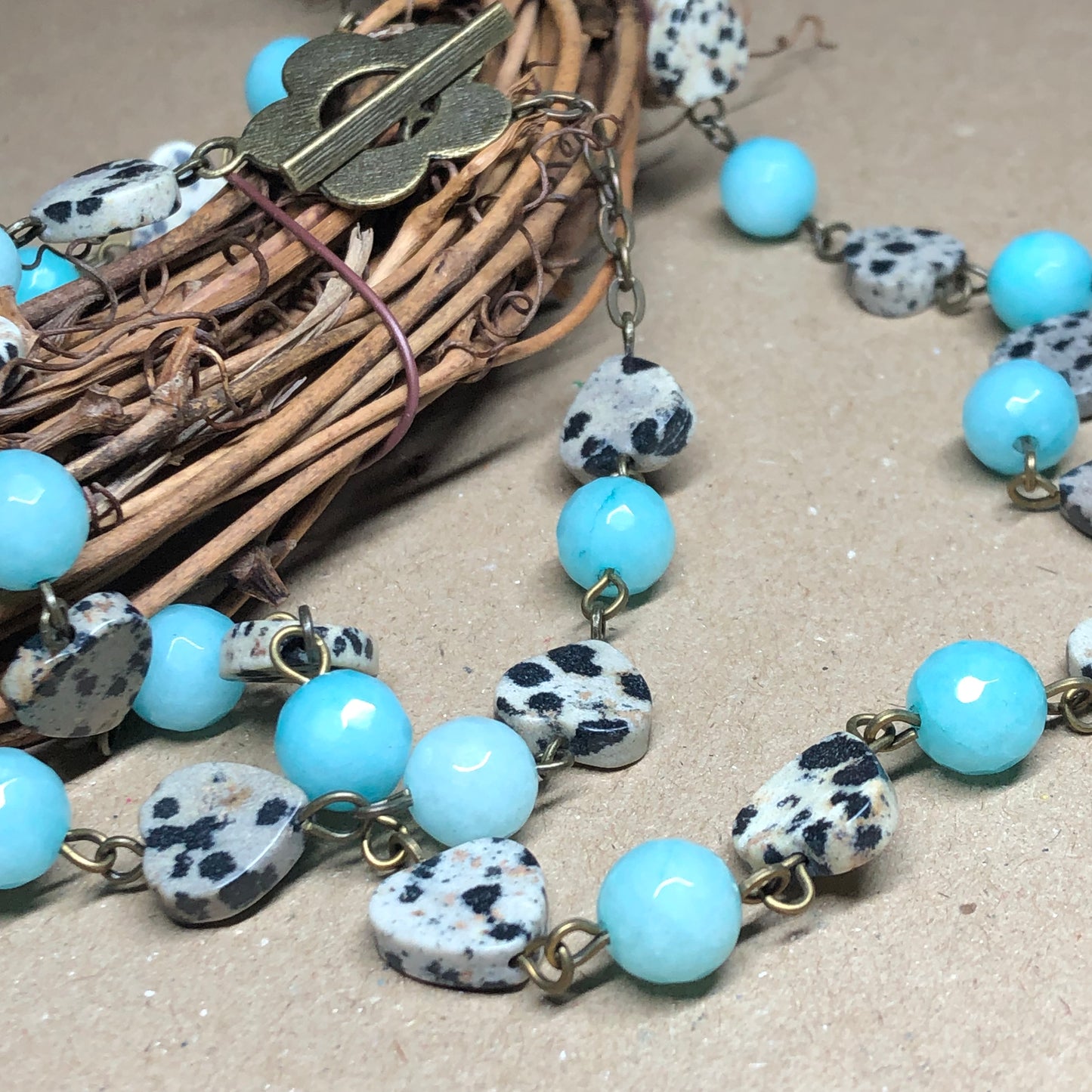 Jasper and Aquamarine necklace