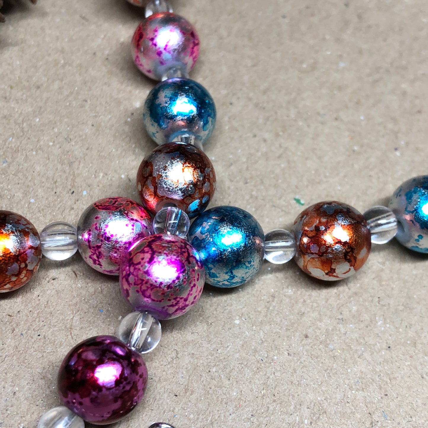 Vibrant metallic beaded necklace