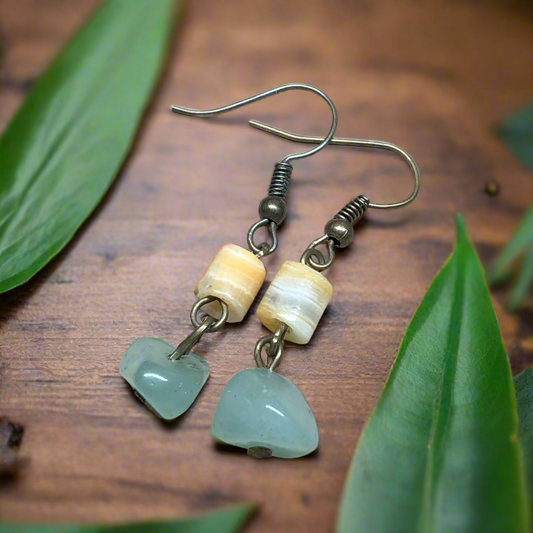 Amazonite and Crazy Lace Agate earrings