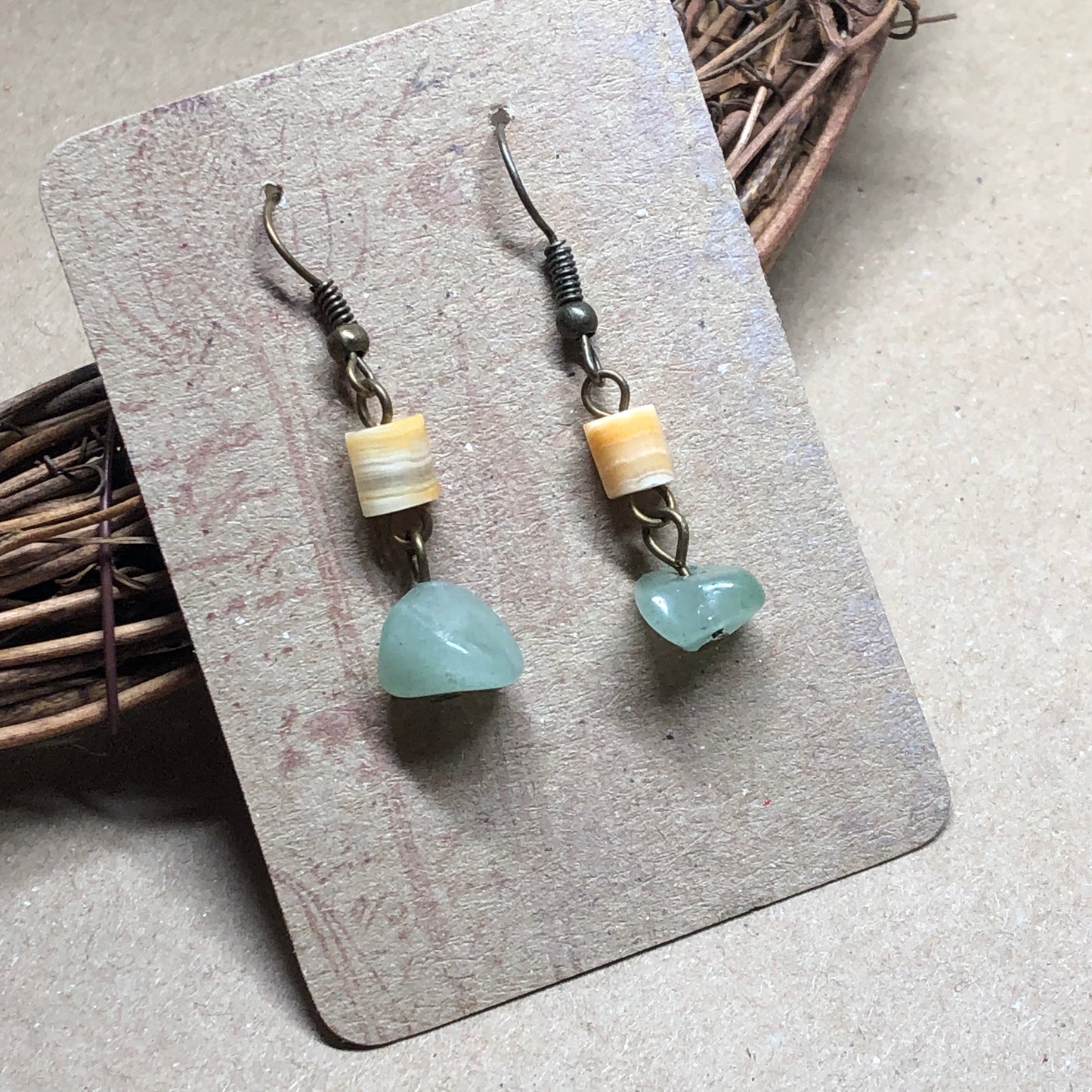 Amazonite and Crazy Lace Agate earrings