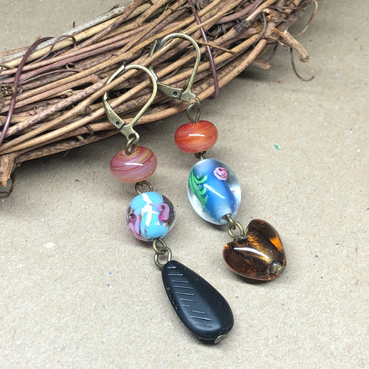 Mismatched Murano glass earrings