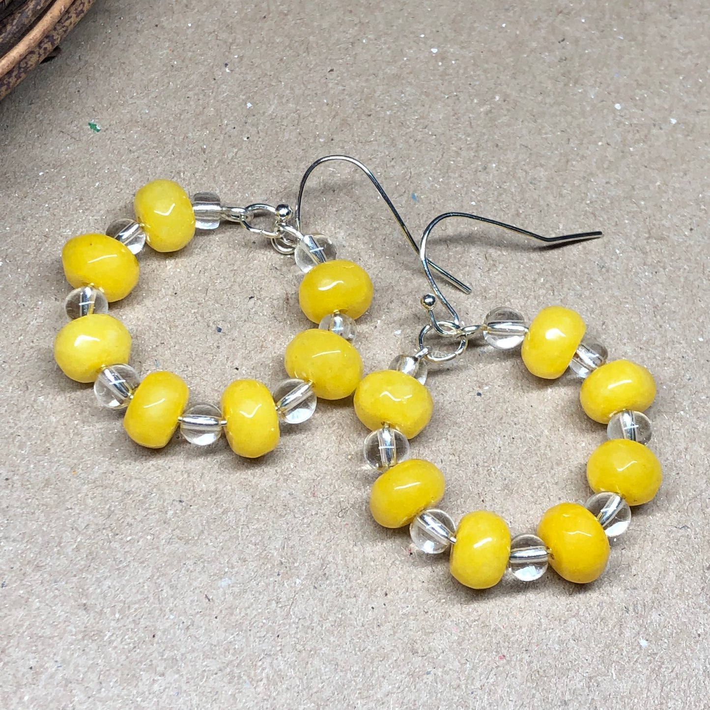 Yellow Topaz hoop earrings