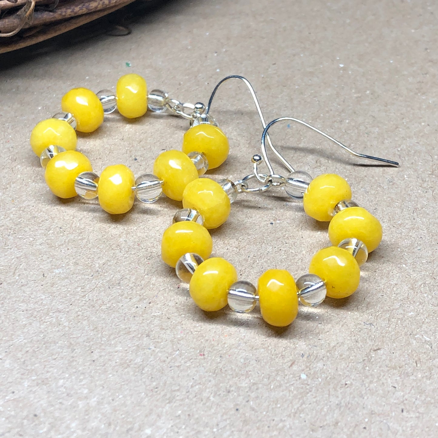 Yellow Topaz hoop earrings