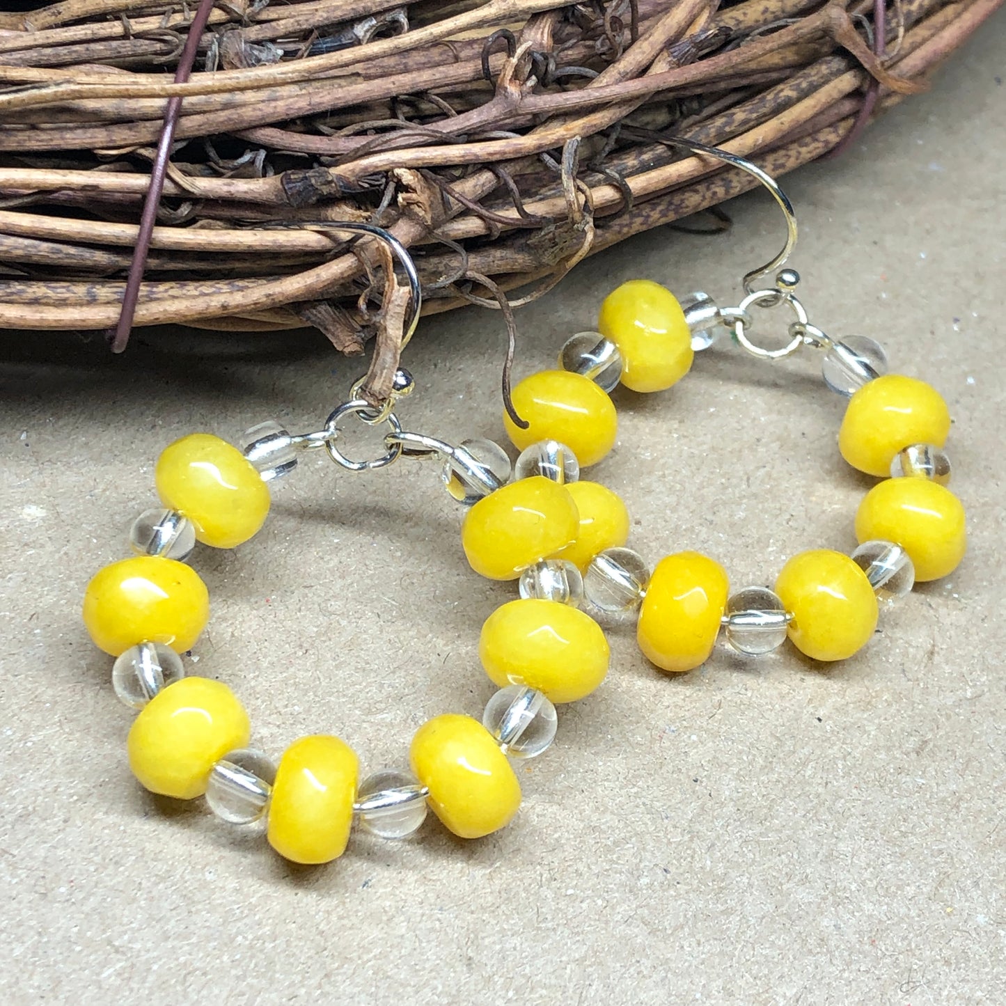 Yellow Topaz hoop earrings