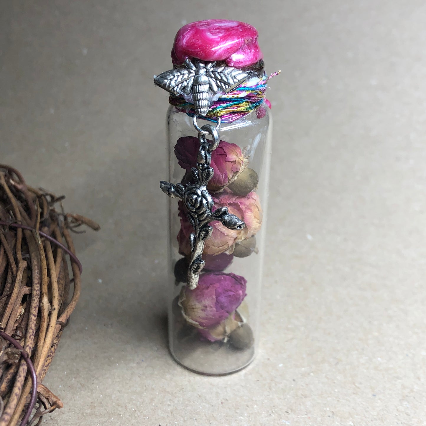 Rose decorative apothecary bottle