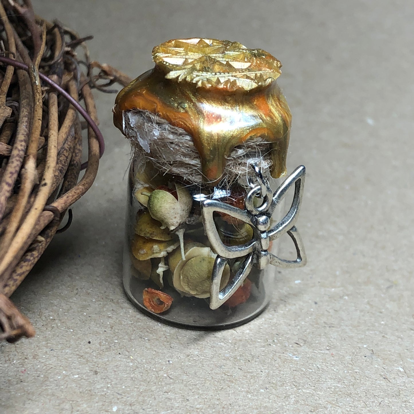 Fall decorative apothecary bottle