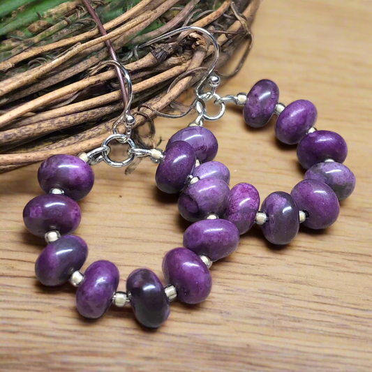 Isis - Sugilite hoop earrings
