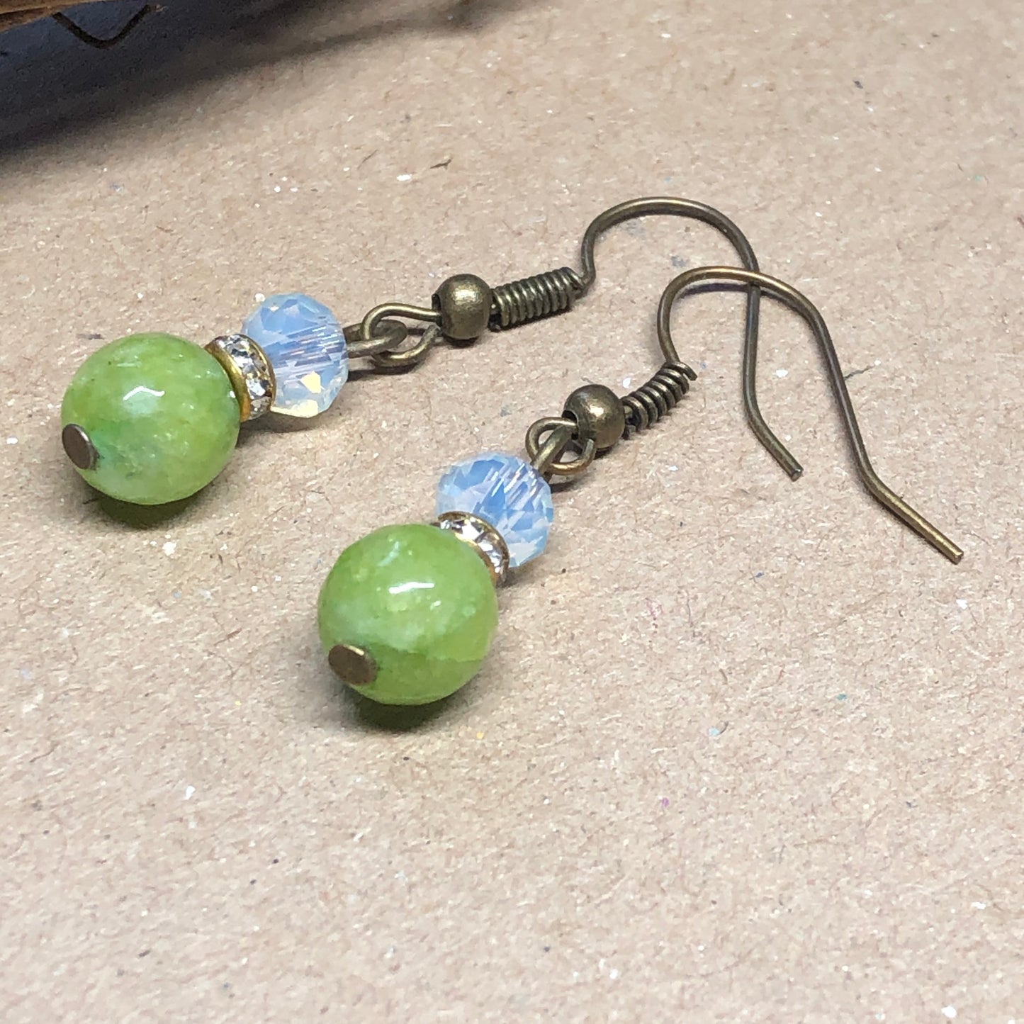 Peridot and Opalite earrings