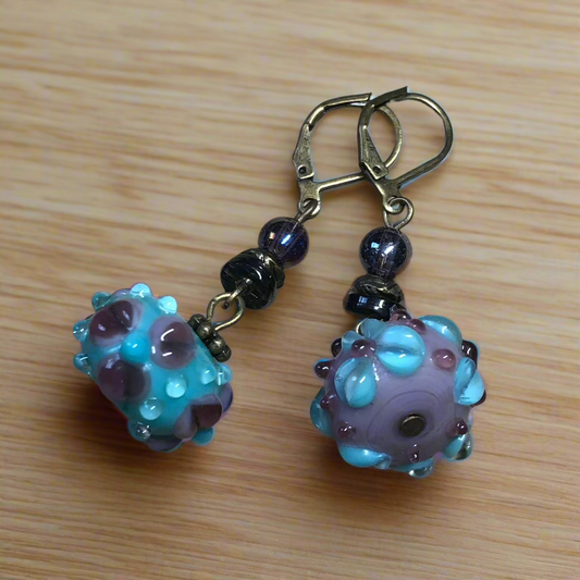 Colourful floral bead earrings