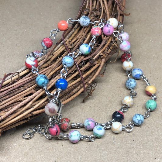 Dainty rainbow Howlite choker necklace