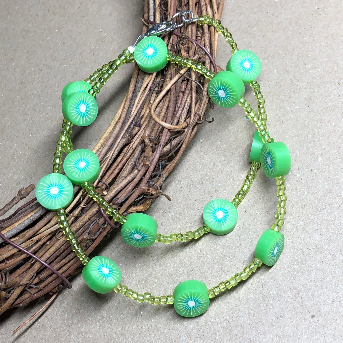 Lime green choker necklace