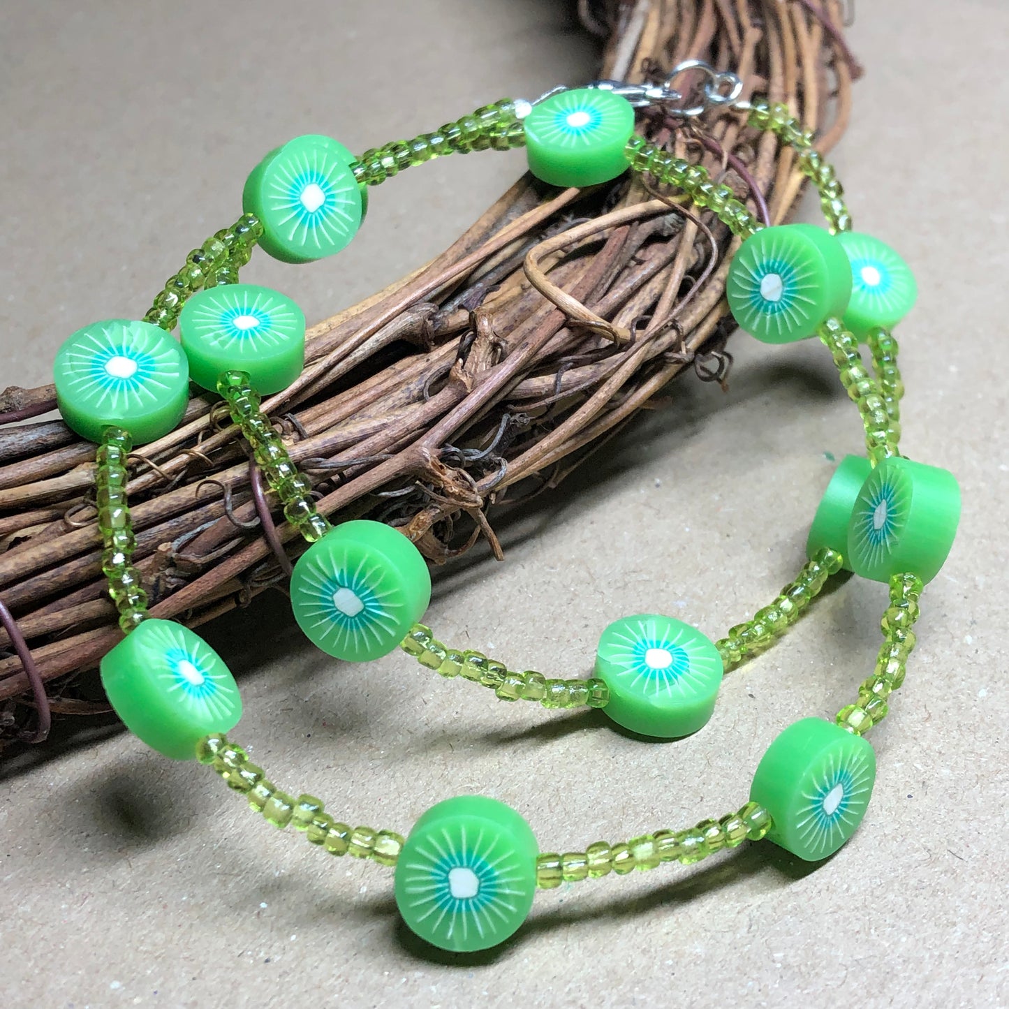 Lime green choker necklace