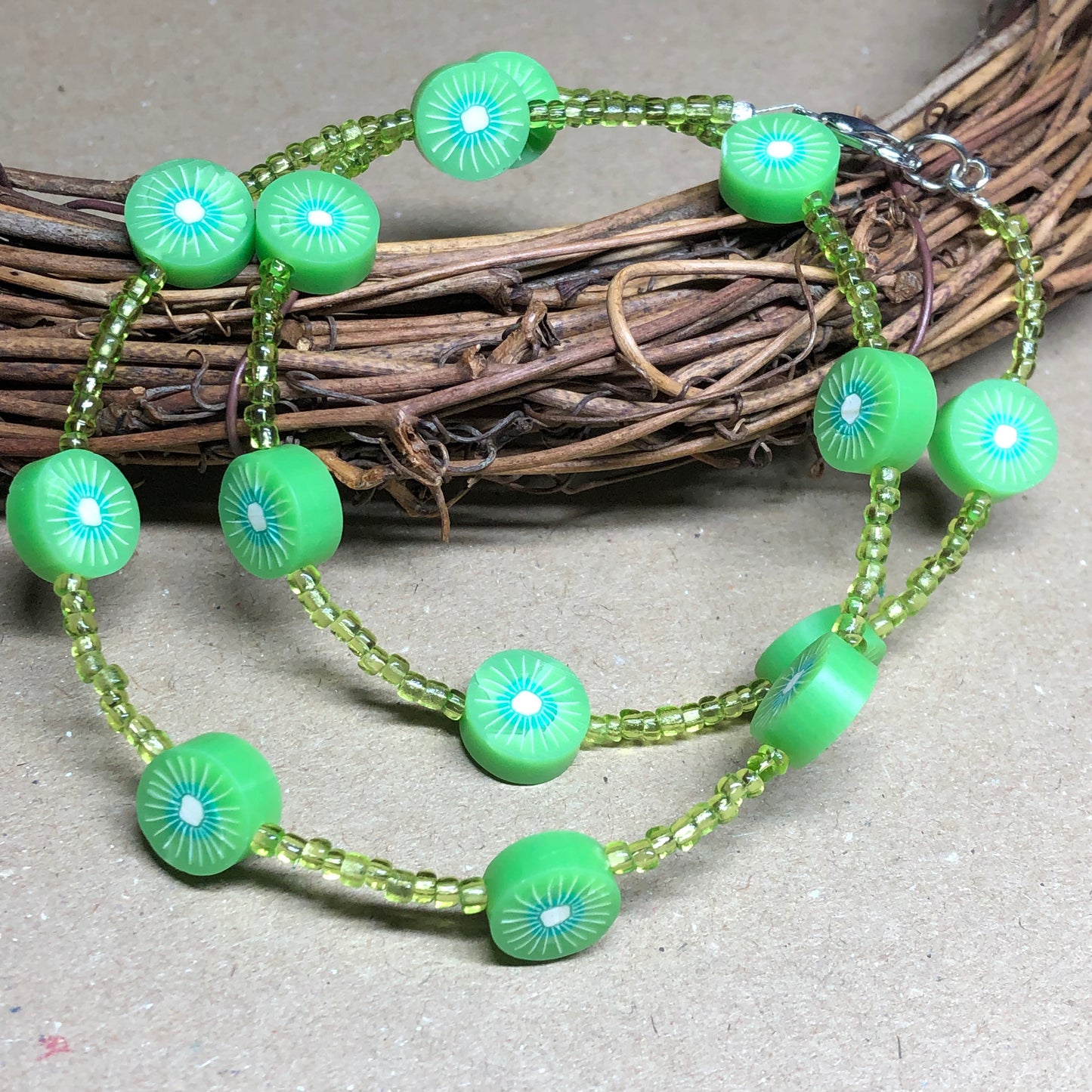 Lime green choker necklace