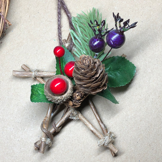 Twig star cottage witch decoration