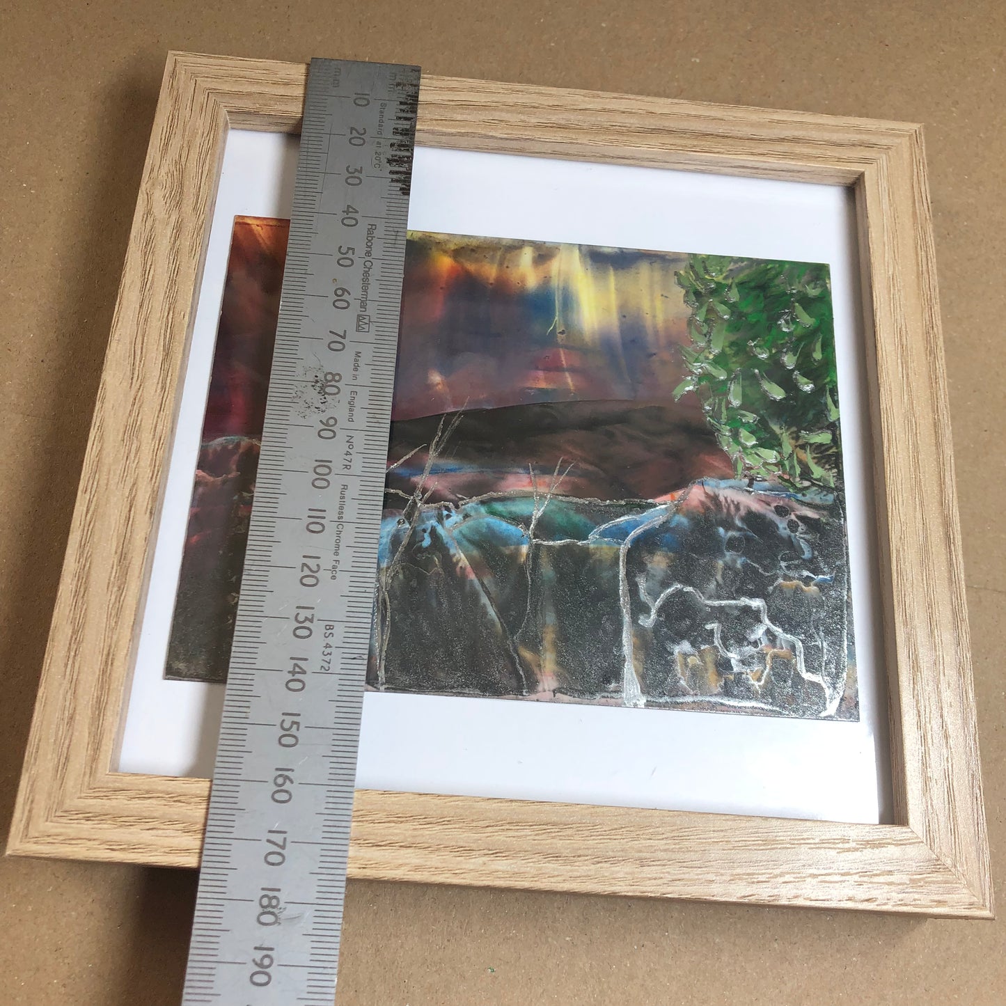 Encaustic fantasy landscape framed art